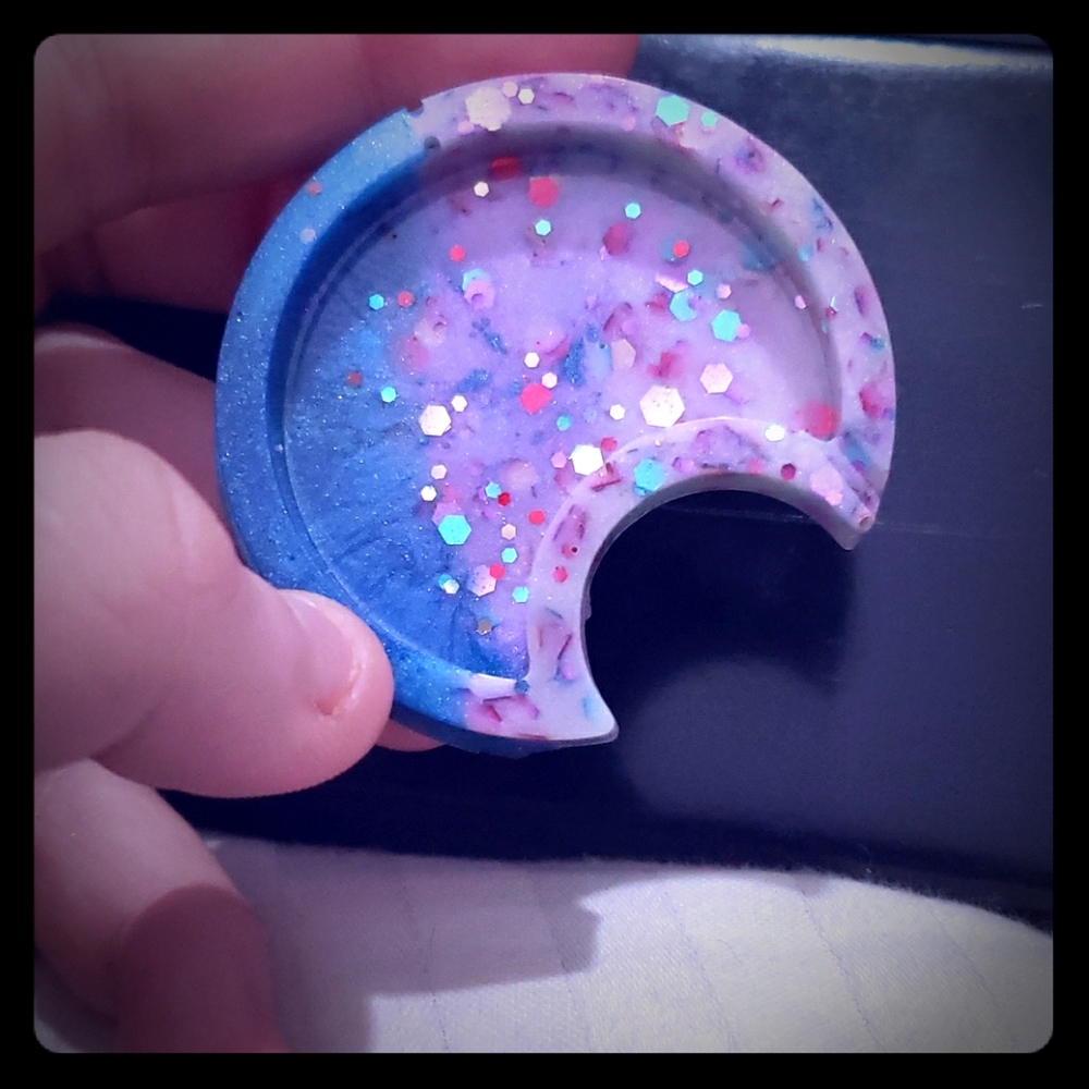Homemade Resin Moon necklace!